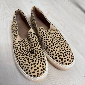 Chocolat Blu Noella Tan Leopard Calf Hair Womens Slip-On Sneaker sz 40 UK/8.5 US